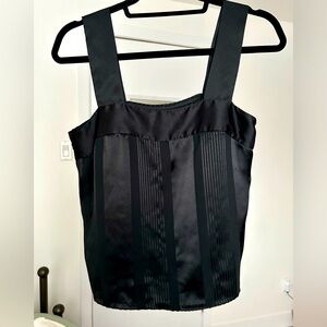 Black vintage satin top